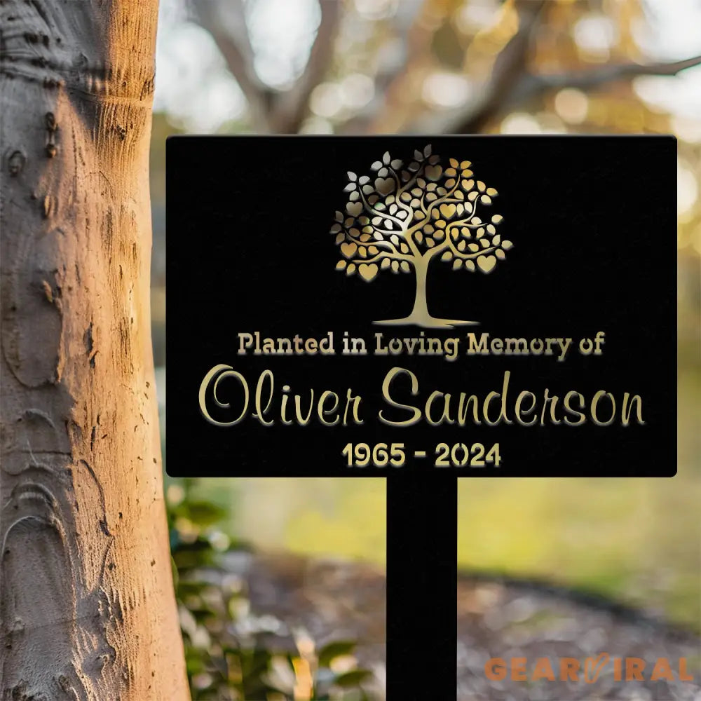 Custom Memorial Tree Sign With Stake Personalized Tree Metal Garden Marker Tree Garden Sign Tree Plaque Marker Metal