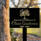 Custom Memorial Tree Sign With Stake Personalized Tree Metal Garden Marker Tree Garden Sign Tree Plaque Marker Metal