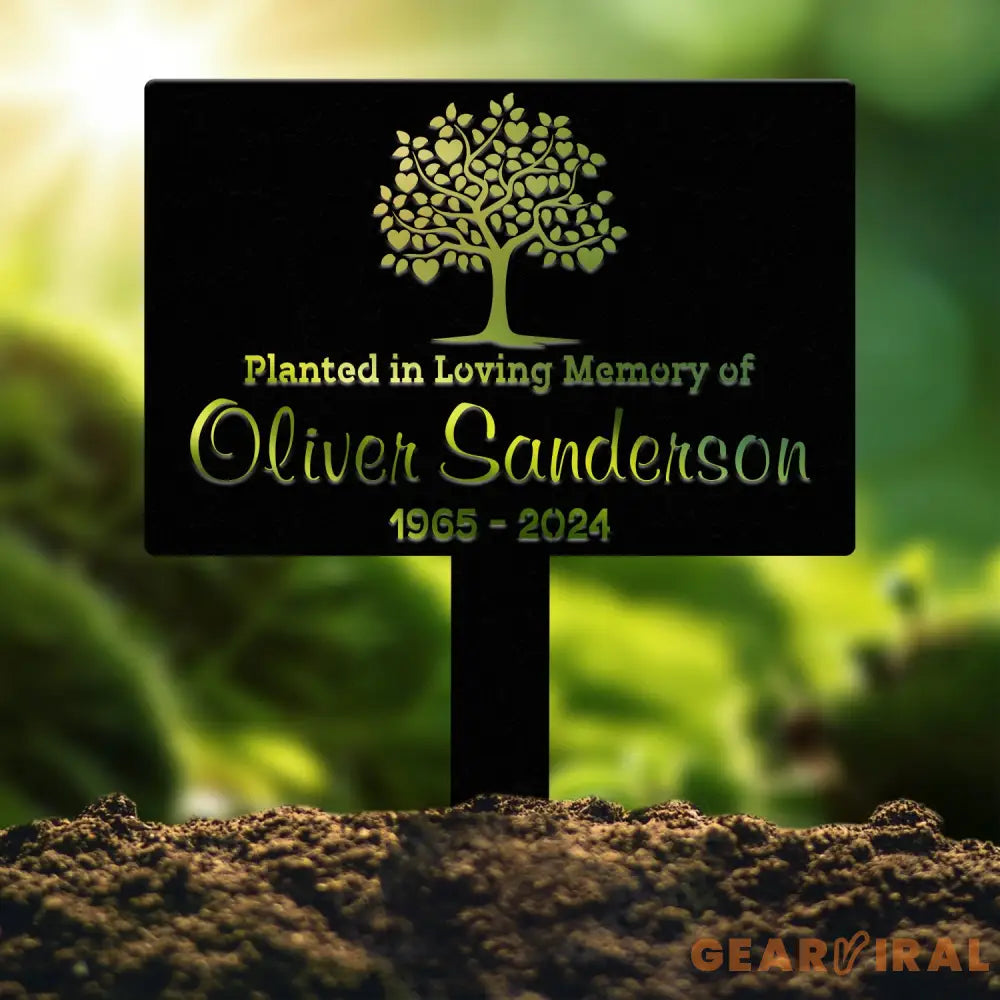 Custom Memorial Tree Sign With Stake Personalized Tree Metal Garden Marker Tree Garden Sign Tree Plaque Marker Metal
