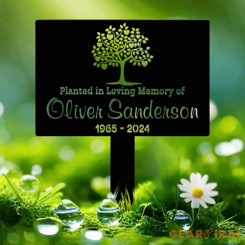 Custom Memorial Tree Sign With Stake Personalized Tree Metal Garden Marker Tree Garden Sign Tree Plaque Marker Metal