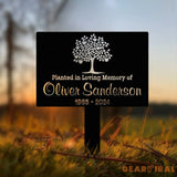Custom Memorial Tree Sign With Stake Personalized Tree Metal Garden Marker Tree Garden Sign Tree Plaque Marker Metal
