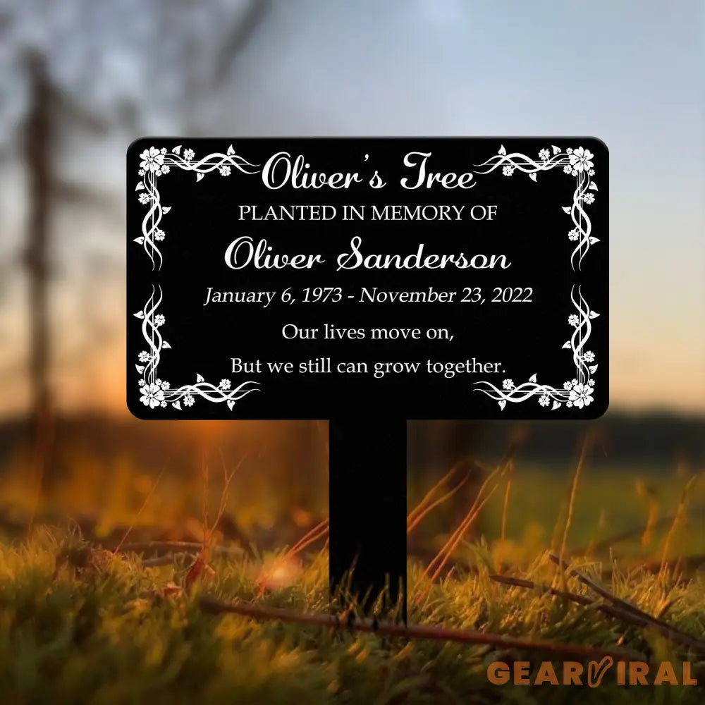Custom Memorial Tree Sign With Stake Personalized Memorial Plaque Stake,Metal Grave Marker,Memorial Marker,Grave