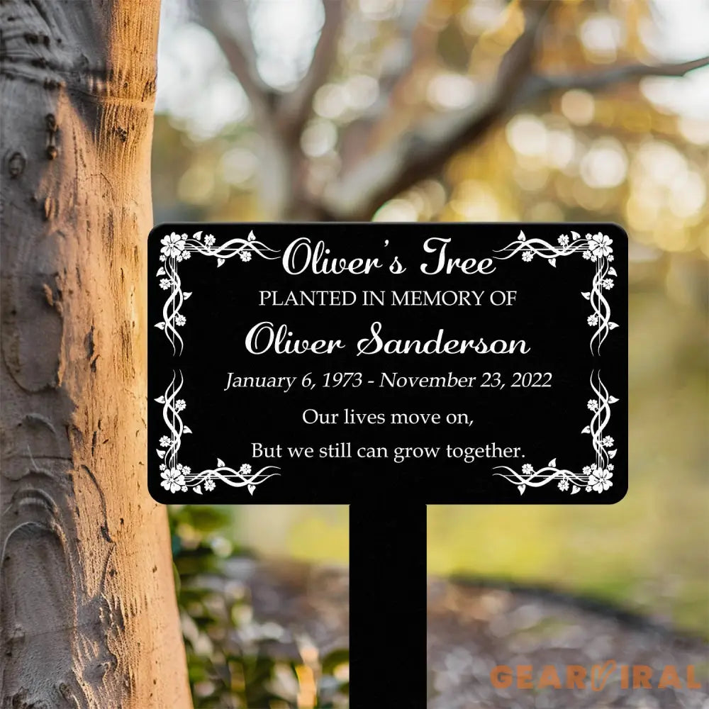 Custom Memorial Tree Sign With Stake Personalized Memorial Plaque Stake,Metal Grave Marker,Memorial Marker,Grave