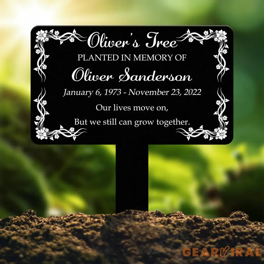Custom Memorial Tree Sign With Stake Personalized Memorial Plaque Stake,Metal Grave Marker,Memorial Marker,Grave