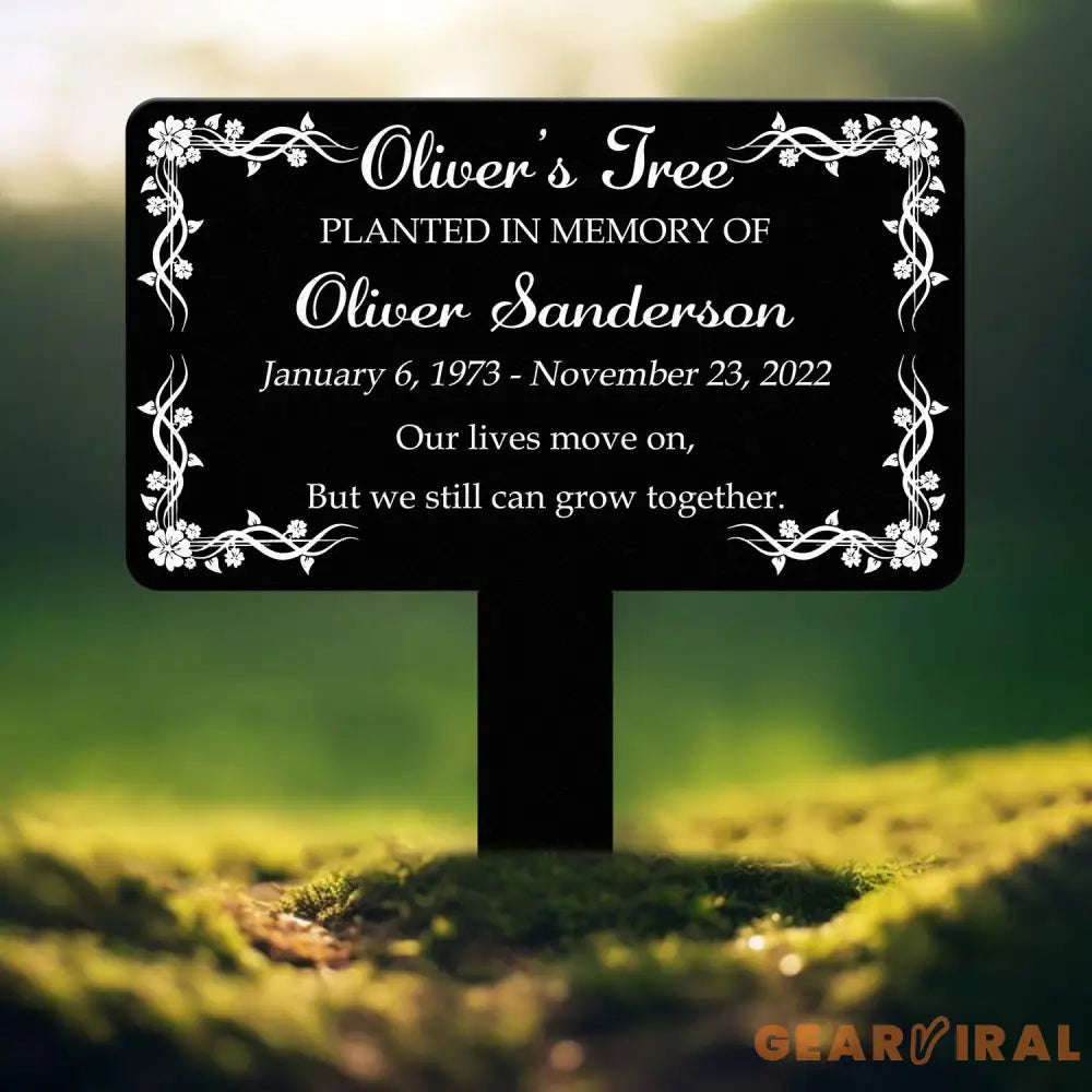 Custom Memorial Tree Sign With Stake Personalized Memorial Plaque Stake,Metal Grave Marker,Memorial Marker,Grave