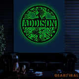 Custom Mermaid Name Sign with Led Light Personalized Metal Mermaid Wall Decor Beach House Decor Kids Room Nursery Decor