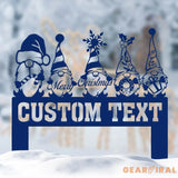 Custom Merry Christmas Gnomes Metal Stake ersonalized Name Sign Gnome Yard Art Lawn Decor Custom Christmas Holiday Gift