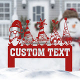 Custom Merry Christmas Gnomes Metal Stake ersonalized Name Sign Gnome Yard Art Lawn Decor Custom Christmas Holiday Gift