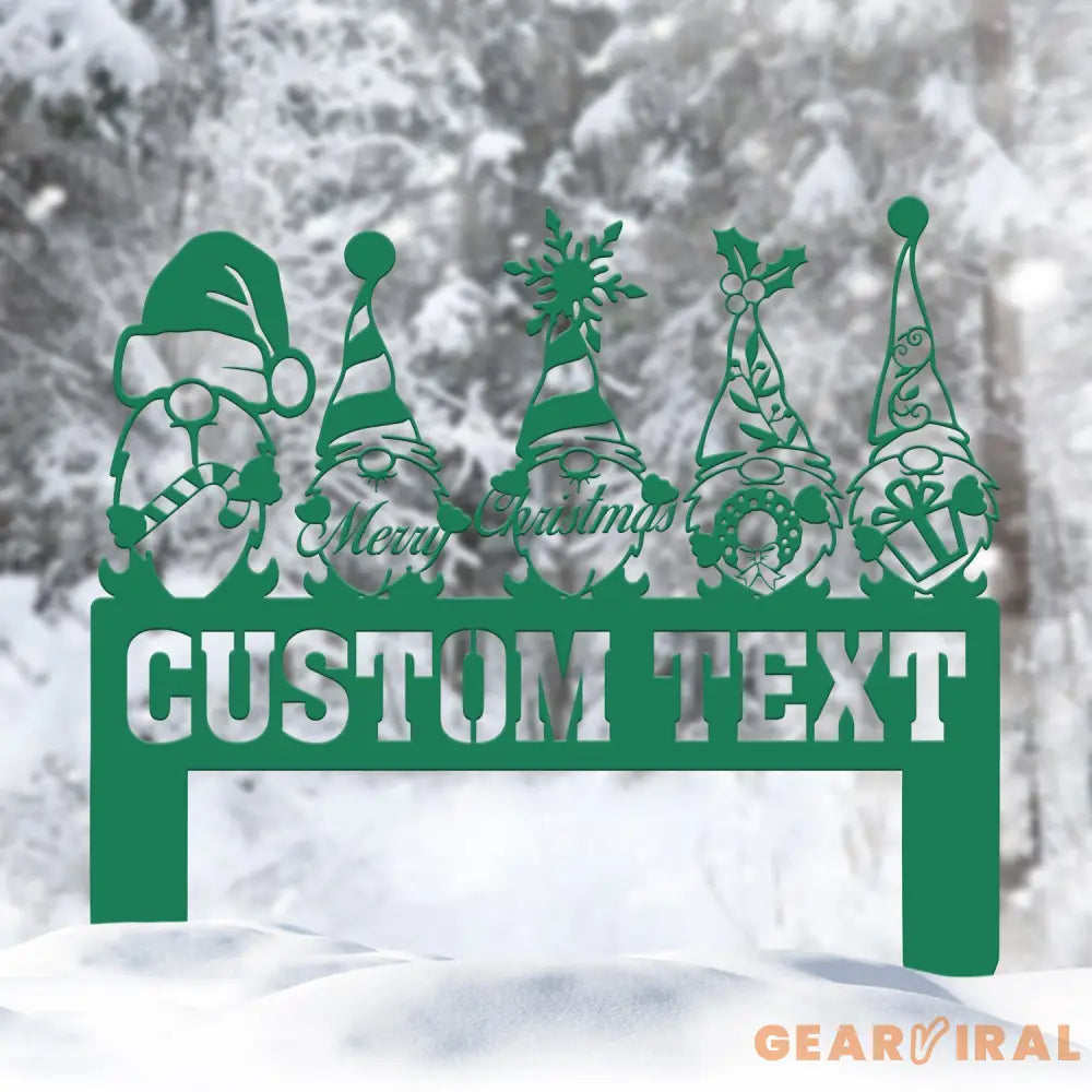 Custom Merry Christmas Gnomes Metal Stake ersonalized Name Sign Gnome Yard Art Lawn Decor Custom Christmas Holiday Gift