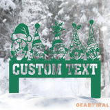 Custom Merry Christmas Gnomes Metal Stake ersonalized Name Sign Gnome Yard Art Lawn Decor Custom Christmas Holiday Gift