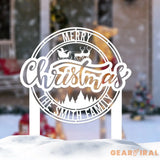 Custom Merry Christmas Metal Yard Stake Personalized Santa Riding a Sleigh Metal Sign Family Name Sign Christmas Decor