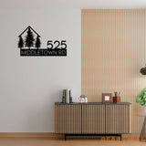 Custom Metal Address Sign Personalized Pine Tree Number Sign Address Metal Sign With Street Name Farmhouse Entrance