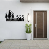 Custom Metal Address Sign Personalized Pine Tree Number Sign Address Metal Sign With Street Name Farmhouse Entrance