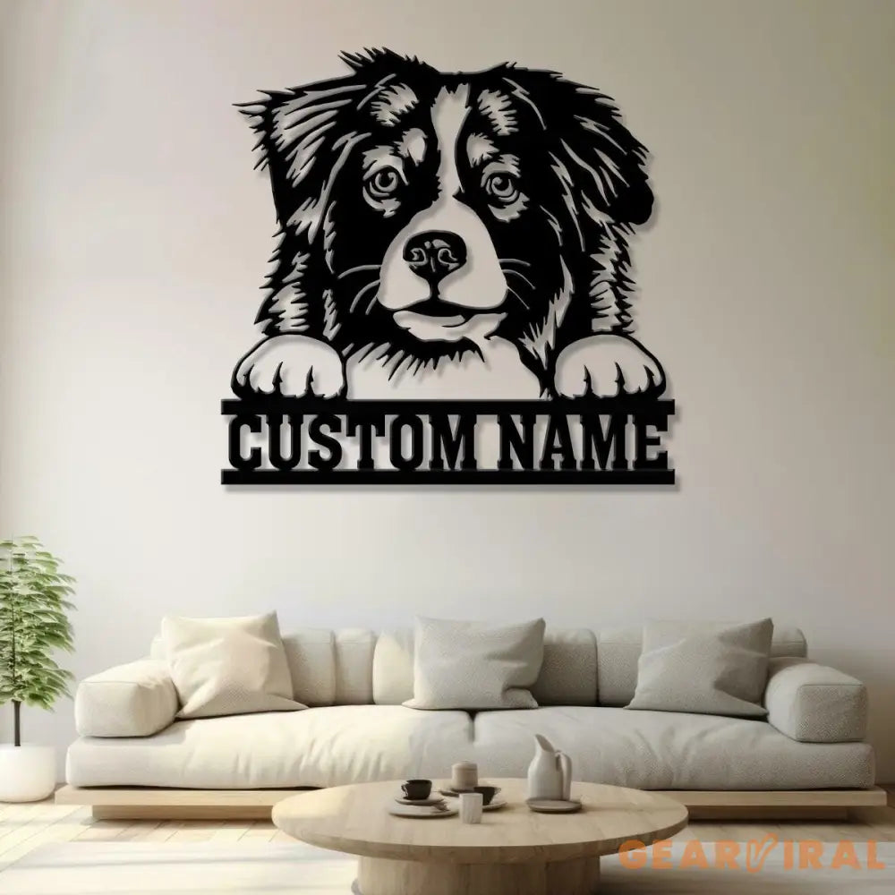 Custom Metal Australian Shepherd Sign Australian Shepherd Family Name Gift Gift For Dog Lover Dog Monogram Metal Sign