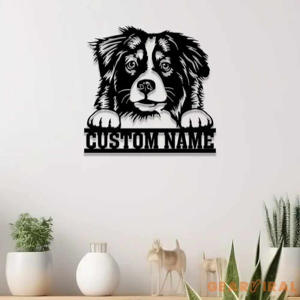 Custom Metal Australian Shepherd Sign Australian Shepherd Family Name Gift Gift For Dog Lover Dog Monogram Metal Sign