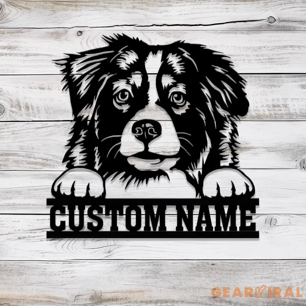 Custom Metal Australian Shepherd Sign Australian Shepherd Family Name Gift Gift For Dog Lover Dog Monogram Metal Sign