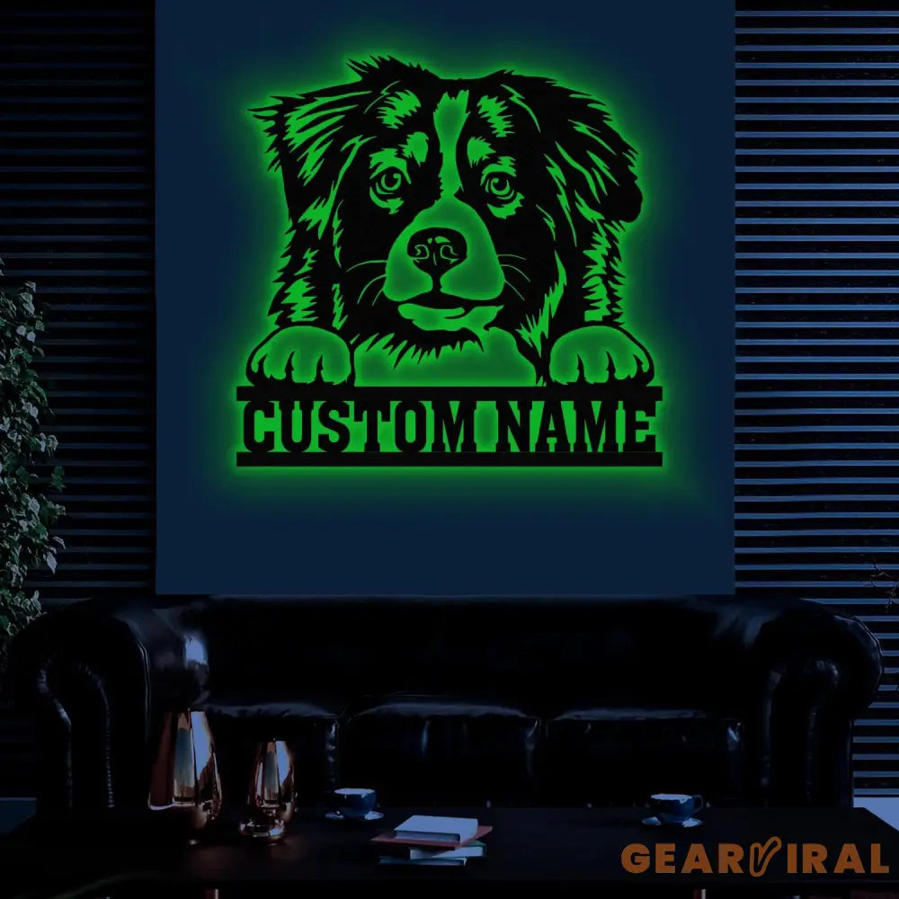 Custom Metal Australian Shepherd Sign Australian Shepherd Family Name Gift Gift For Dog Lover Dog Monogram Metal Sign