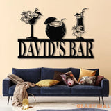 Custom Metal Bar Sign with Led Lights Personalized Bar Wall Art Tropical Bar Decor Tiki Bar Sign Outdoor Bar Plaque