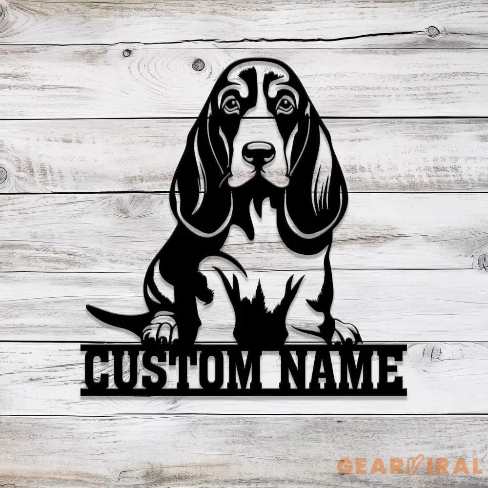 Custom Metal Basset Hound Sign with Led Light Basset Hound Family Name Gift Gift For Dog Lover Dog Monogram Metal Sign