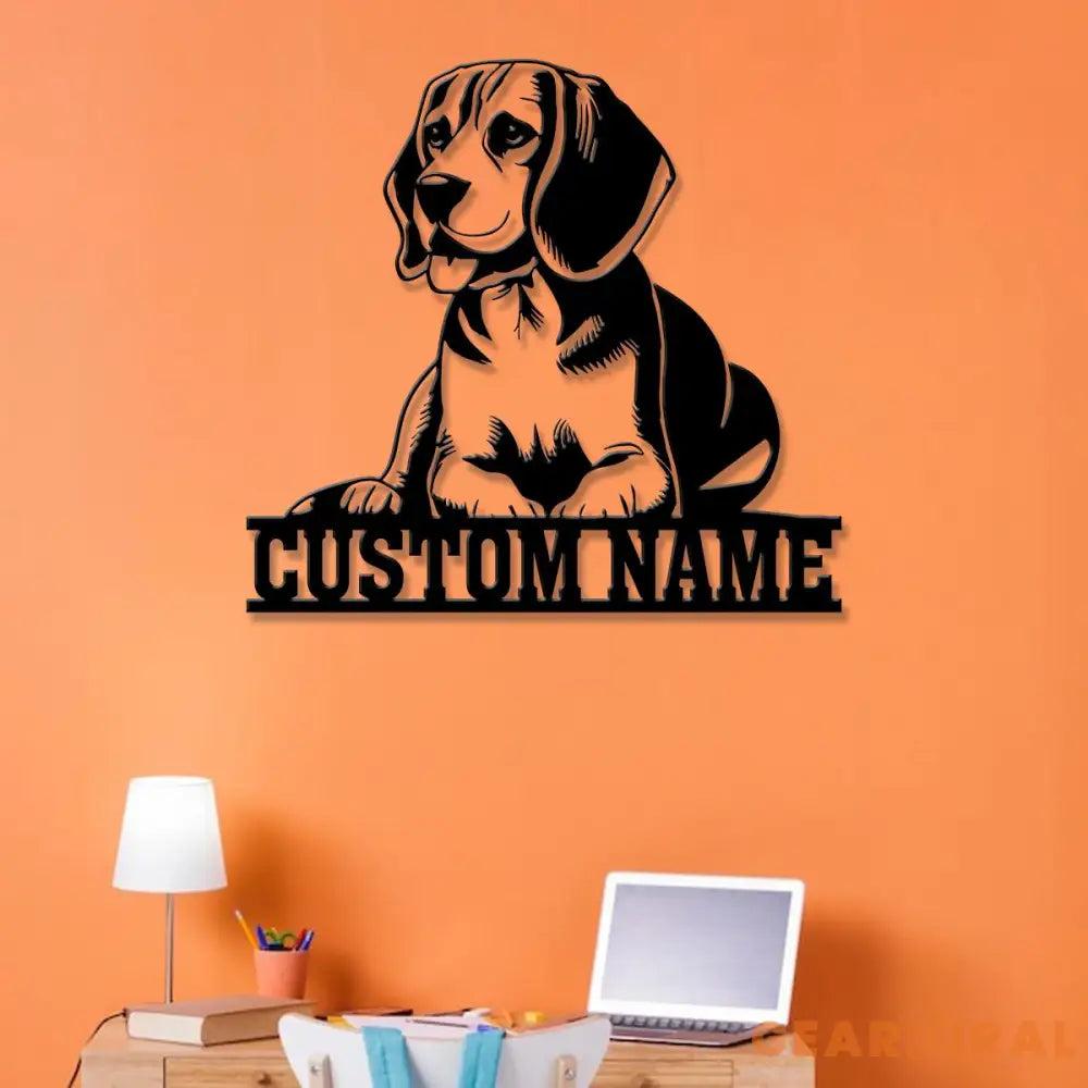 Custom Metal Beagle Sign with Led Light Beagle Dog Name Gift Gift For Dog Lover Dog Monogram Metal Sign Dog Mom Gift
