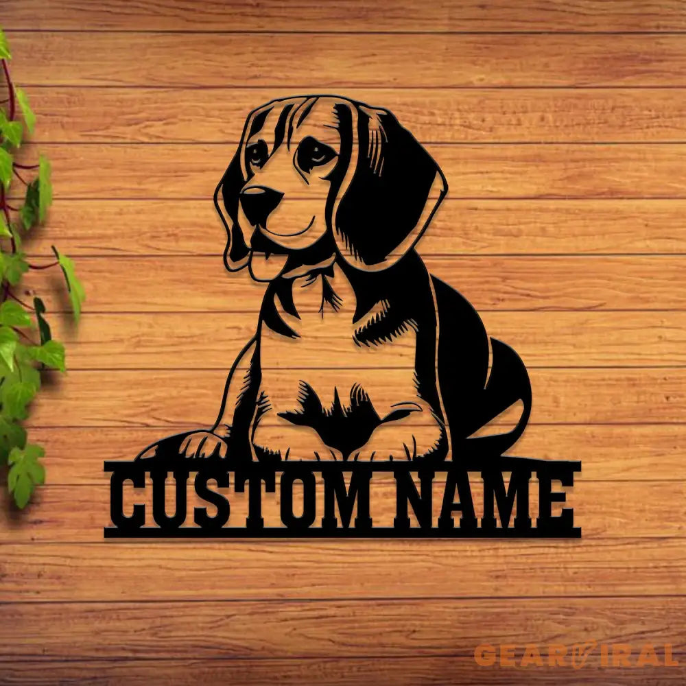 Custom Metal Beagle Sign with Led Light Beagle Dog Name Gift Gift For Dog Lover Dog Monogram Metal Sign Dog Mom Gift