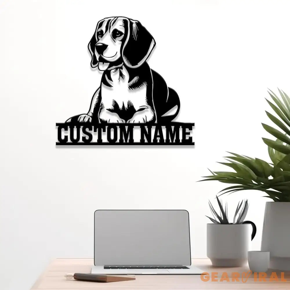 Custom Metal Beagle Sign with Led Light Beagle Dog Name Gift Gift For Dog Lover Dog Monogram Metal Sign Dog Mom Gift