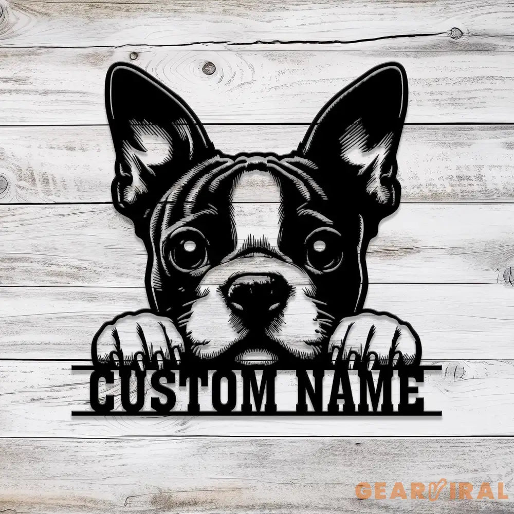 Custom Metal Boston Terrier Sign with Led Light Boston Terrier Family Name Gift Gift For Dog Lover Dog Monogram Metal