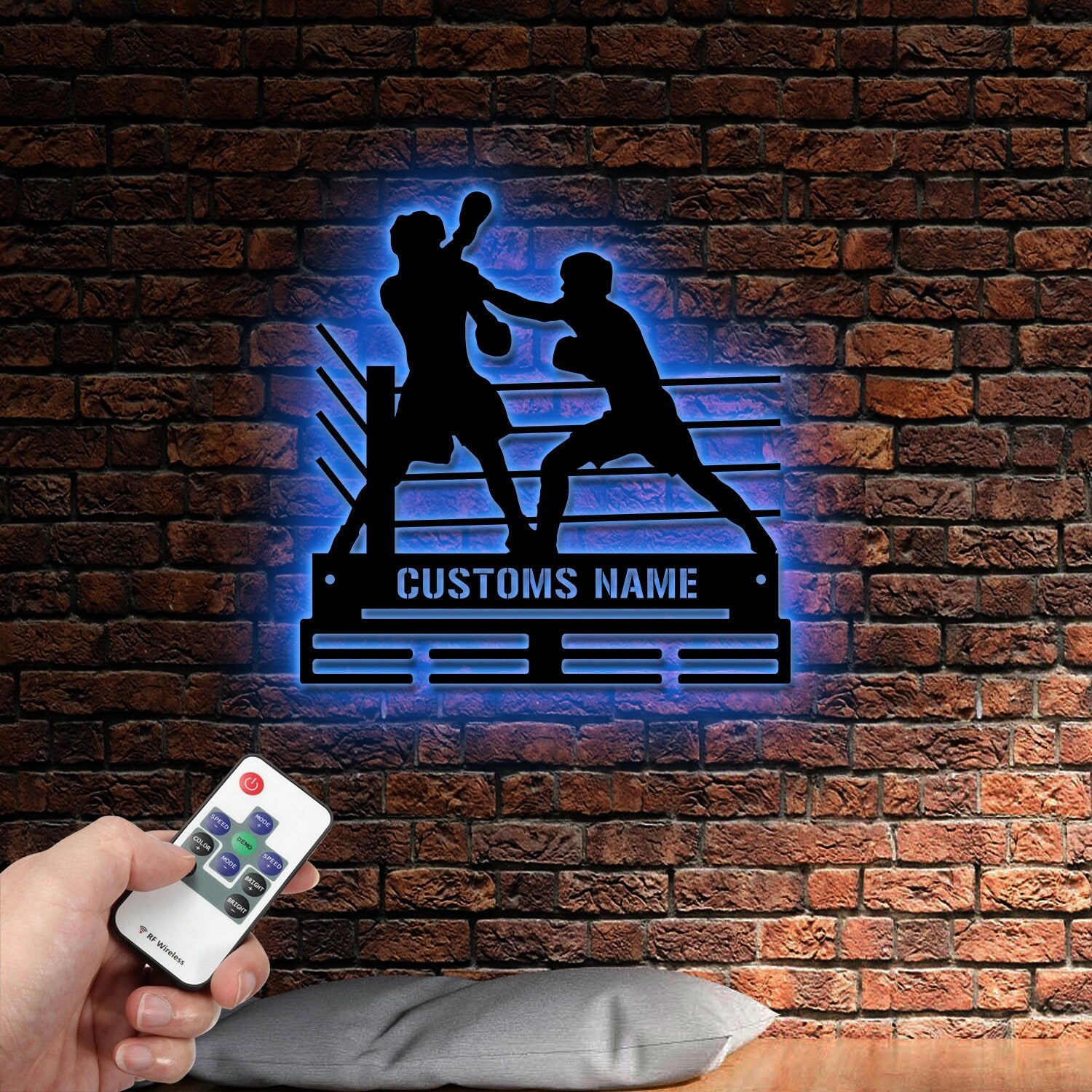 Custom Metal Boxing Medal Hanger Wall Decorative Art, Boxing Player Medal Hanger, Boxing Hanger Gifts, Metal Medal Display Awards Sign