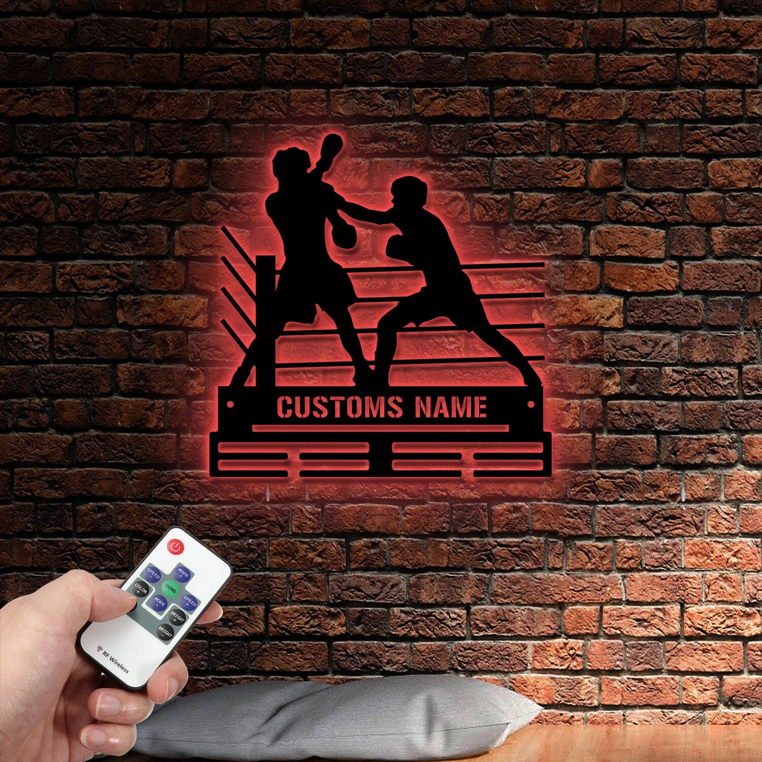 Custom Metal Boxing Medal Hanger Wall Decorative Art, Boxing Player Medal Hanger, Boxing Hanger Gifts, Metal Medal Display Awards Sign