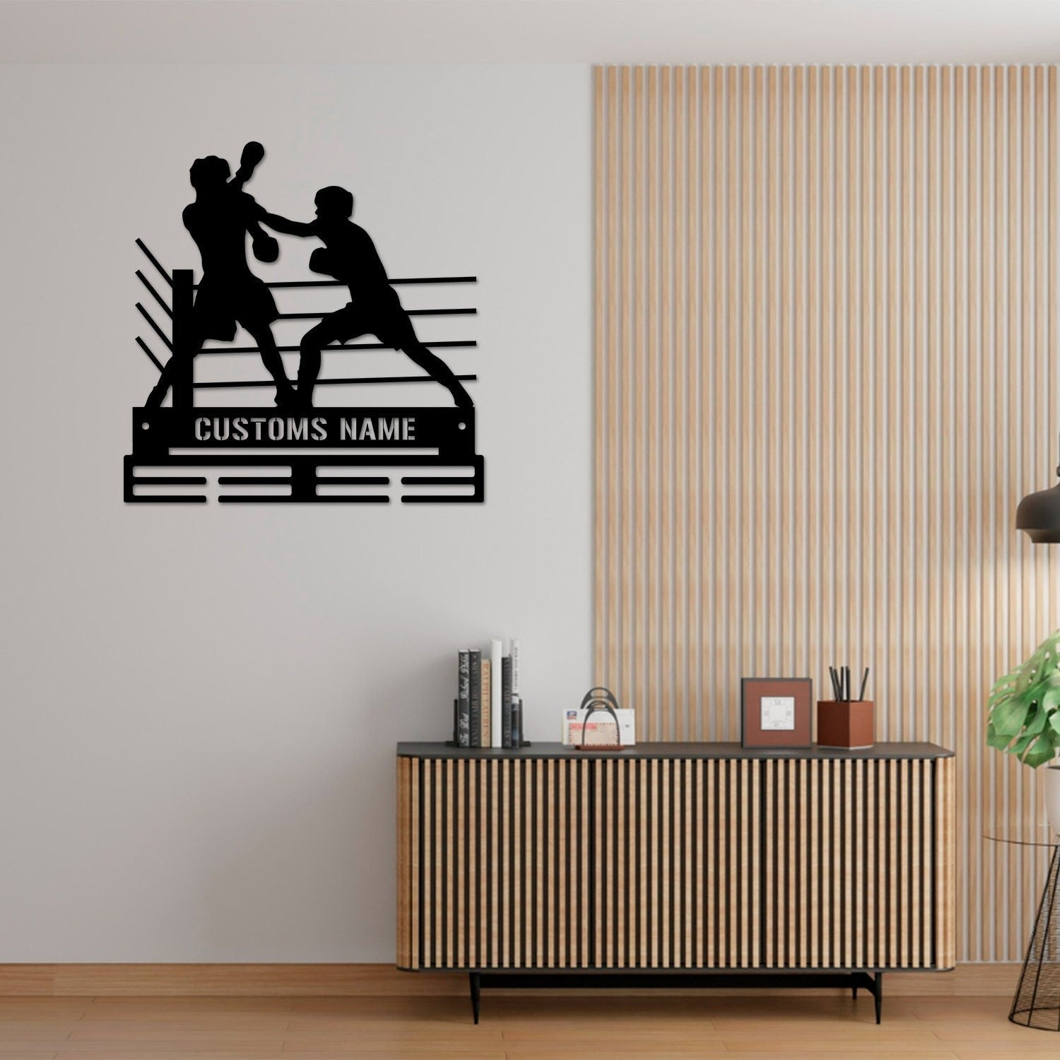Custom Metal Boxing Medal Hanger Wall Decorative Art, Boxing Player Medal Hanger, Boxing Hanger Gifts, Metal Medal Display Awards Sign