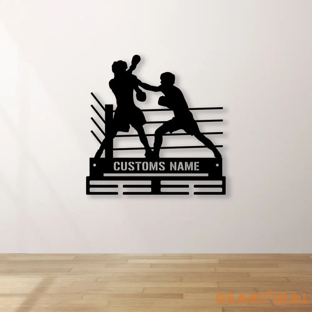 Custom Metal Boxing Medal Hanger Wall Decorative Art Boxing Player Medal Hanger Boxing Hanger Gifts Metal Medal Display