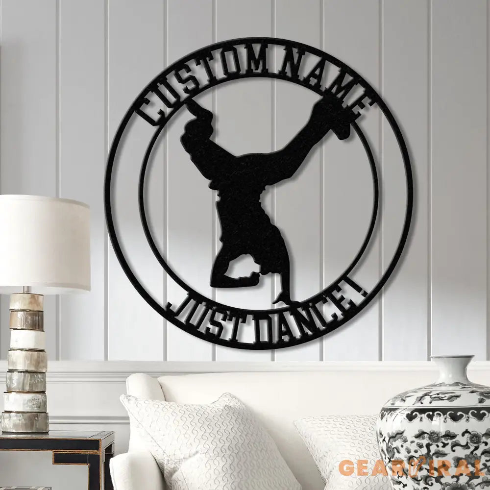 Custom Metal Break Dancing Sign with LED Light Breakdancer Gift Breakdancing Club Decor Dance Wall Art Personalized Boy