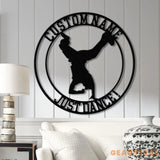 Custom Metal Break Dancing Sign with LED Light Breakdancer Gift Breakdancing Club Decor Dance Wall Art Personalized Boy