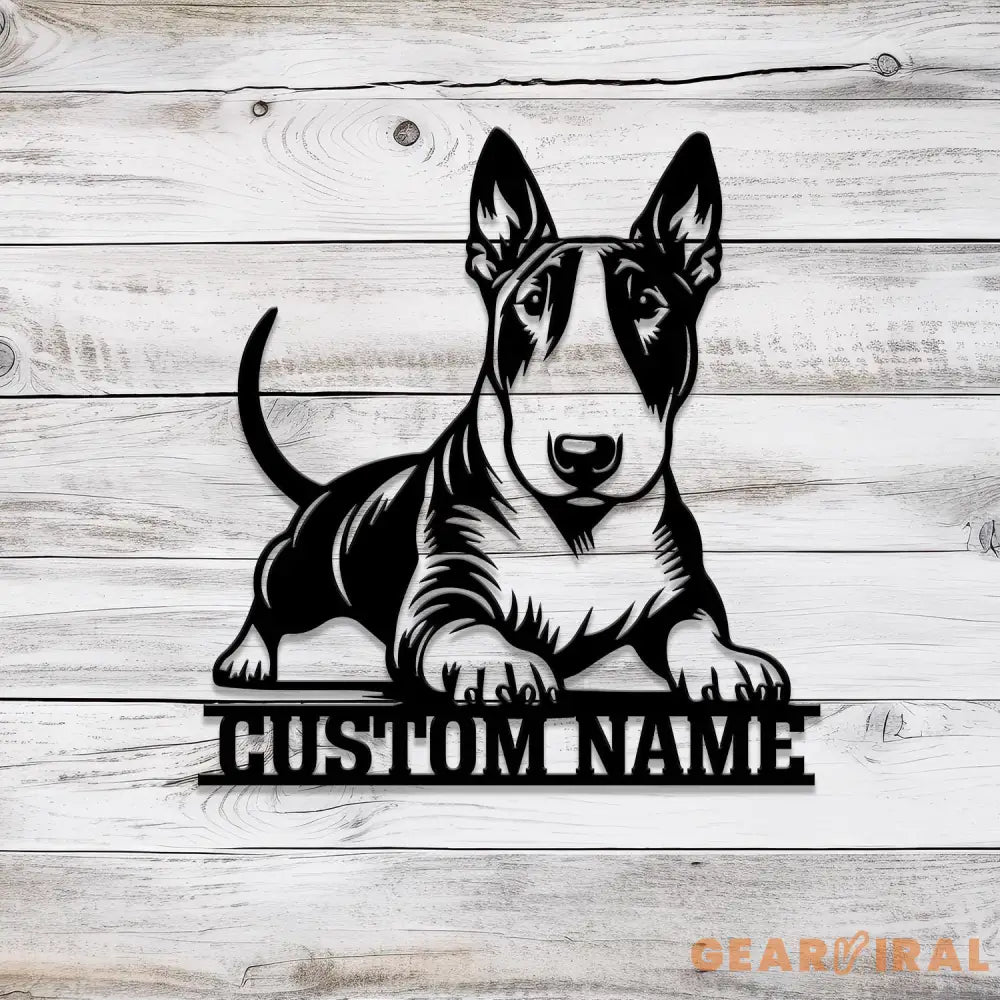 Custom Metal Bull Terrier Sign with Led Light Bull Terrier Family Name Gift Gift For Dog Lover Dog Monogram Metal Sign
