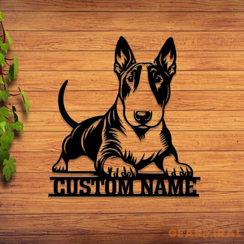 Custom Metal Bull Terrier Sign with Led Light Bull Terrier Family Name Gift Gift For Dog Lover Dog Monogram Metal Sign