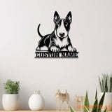 Custom Metal Bull Terrier Sign with Led Light Bull Terrier Family Name Gift Gift For Dog Lover Dog Monogram Metal Sign