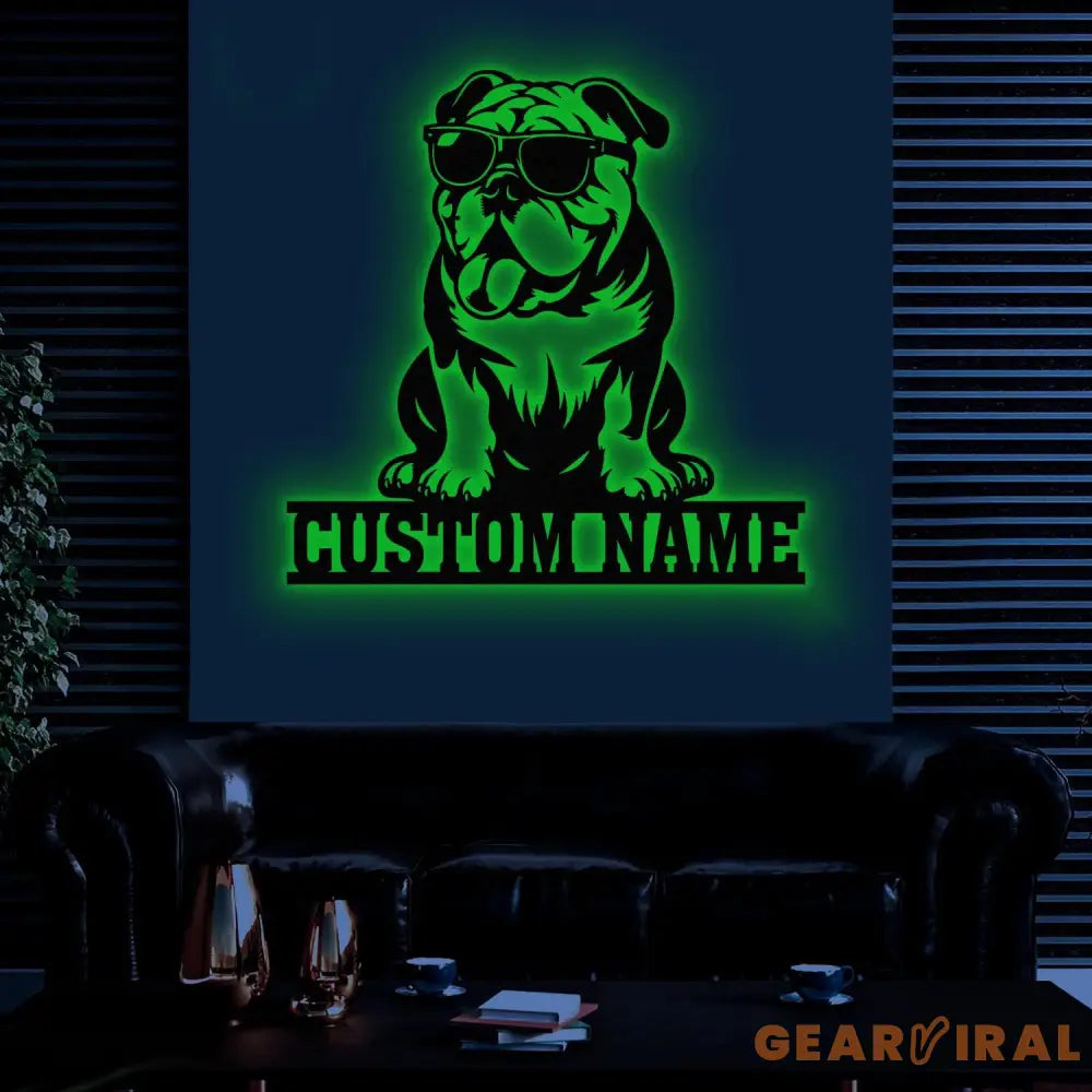 Custom Metal Bulldog Sign Bulldog Family Name Gift Gift For Dog Lover Dog Monogram Metal Sign Dog Mom Gifts Bulldog