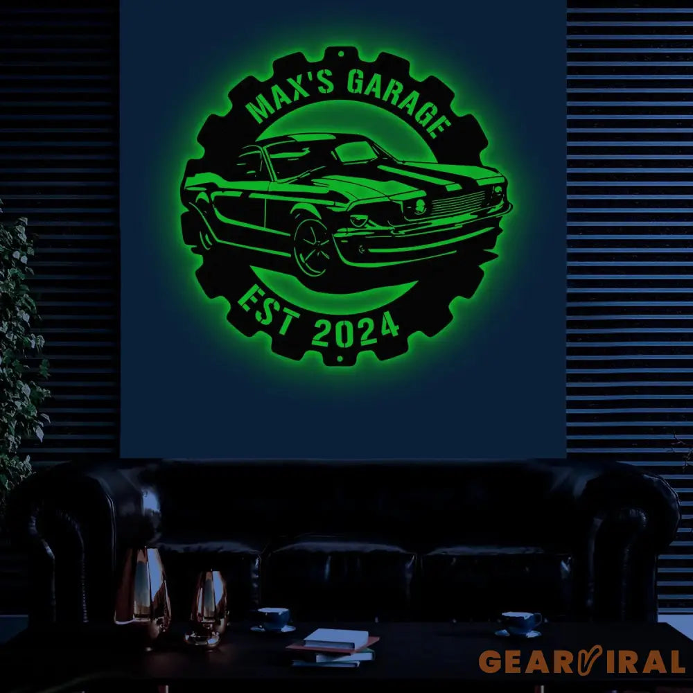 Custom Metal Car Garage Signs with Led Light Metal Car Sign Metal Garage Wall Art Dad’s Gift for Mechanic Men Cave Decor