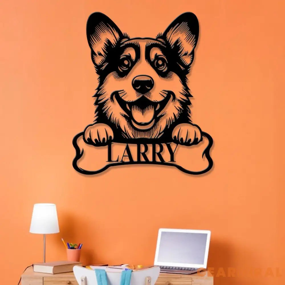 Custom Metal Corgi Sign with Led Light Corgi Family Name Gift Gift For Dog Lover Dog Monogram Sign Dog Mom Gifts Corgi