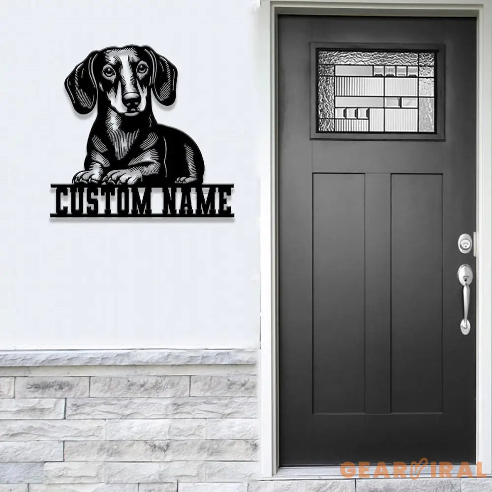 Custom Metal Dachshund Sign with Led Light Dachshund Dog Name Gift Gift For Dog Lover Dog Monogram Metal Sign Dog Mom