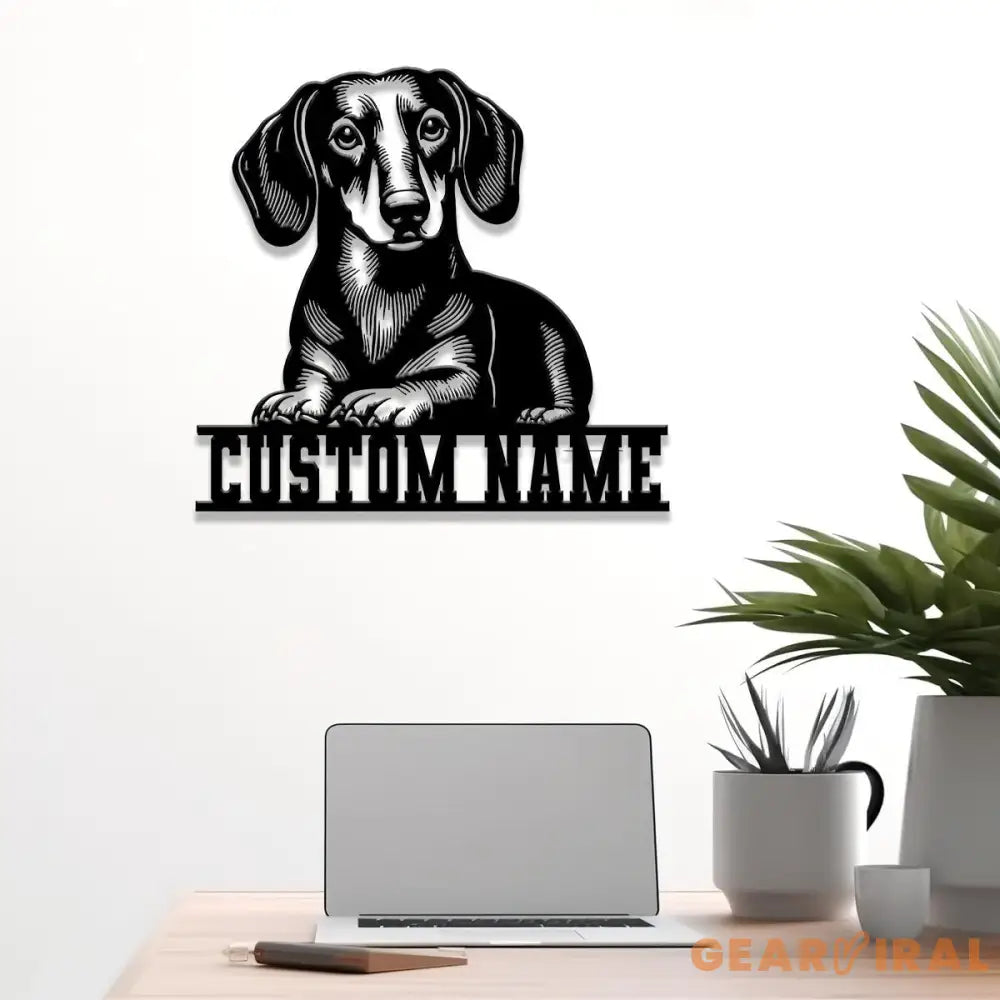 Custom Metal Dachshund Sign with Led Light Dachshund Dog Name Gift Gift For Dog Lover Dog Monogram Metal Sign Dog Mom