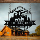 Custom Metal Deer Cabin Sign Deer Hunter Gift Custom Last Name Sign Outdoor Decor Man Cave Decor Home Decor Hunter Gift