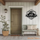 Custom Metal Deer Cabin Sign Deer Hunter Gift Custom Last Name Sign Outdoor Decor Man Cave Decor Home Decor Hunter Gift