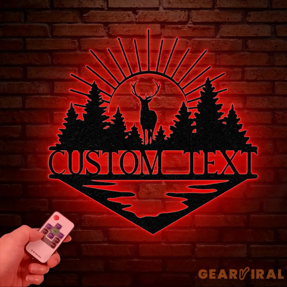 Custom Metal Deer Cabin Sign with Led Light Deer Hunter Gift Custom Last Name Sign Outdoor Decor Man Cave Decor Hunter