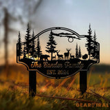 Custom Metal Deer Stake Personalized Metal Name Signs Camping Sign Deer Forest Outdoor Decor Cabin Decor Housewarming
