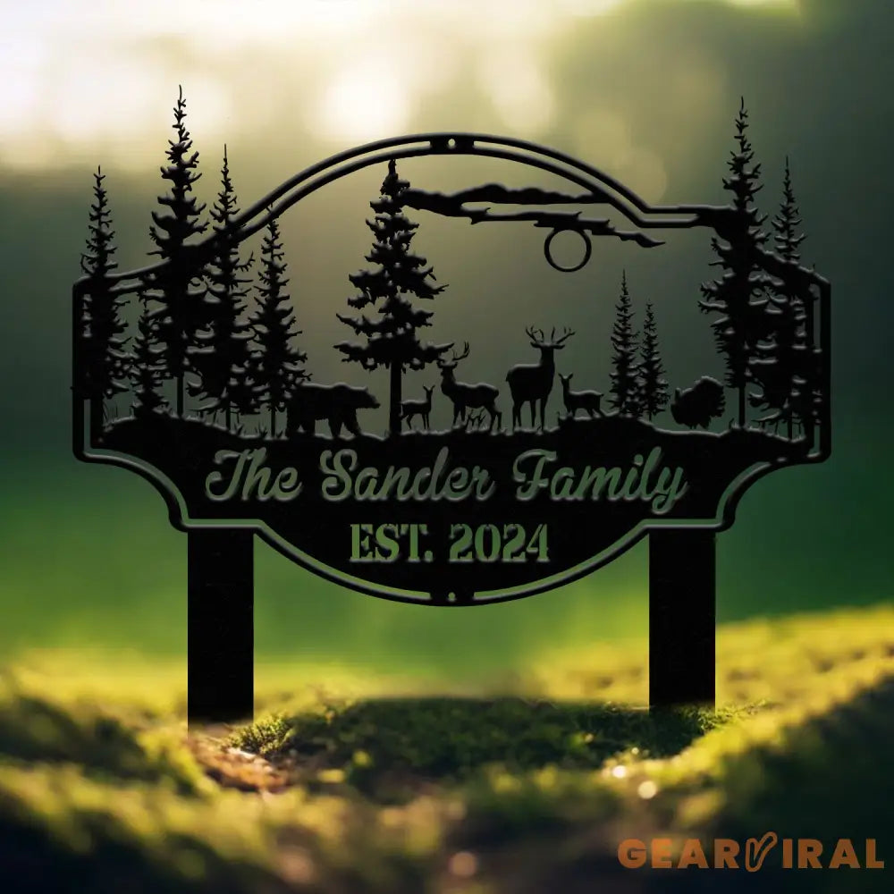 Custom Metal Deer Stake Personalized Metal Name Signs Camping Sign Deer Forest Outdoor Decor Cabin Decor Housewarming