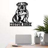 Custom Metal English Bulldog Sign with Led Light English Bulldog Family Name Gift Gift For Dog Lover Dog Monogram Sign
