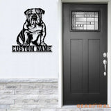 Custom Metal English Bulldog Sign with Led Light English Bulldog Family Name Gift Gift For Dog Lover Dog Monogram Sign