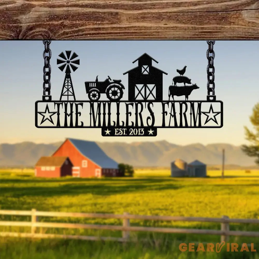 Custom Metal Farm Entrance Sign Personalized Ranch Sign Large Family Name Plaque Established Barn Decor Family Name