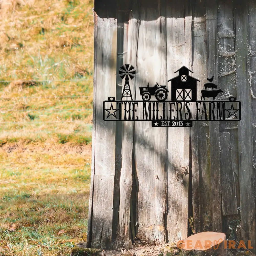 Custom Metal Farm Entrance Sign Personalized Ranch Sign Large Family Name Plaque Established Barn Decor Family Name